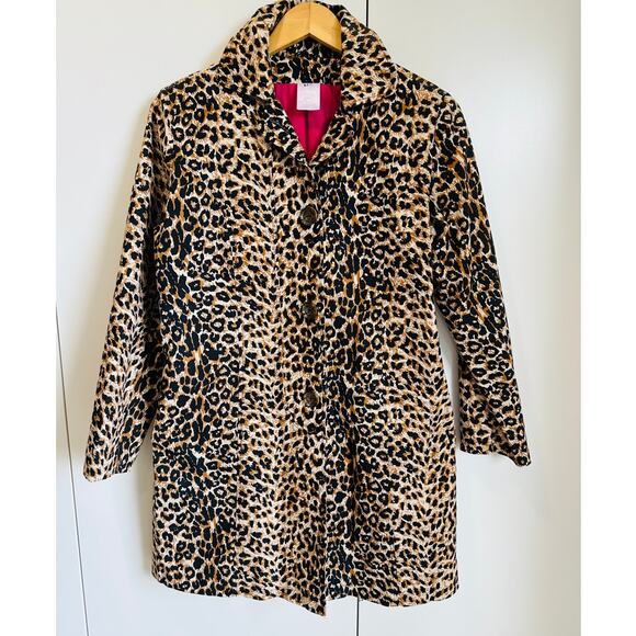 Y2K Leopard Print Coat Size Small Lightweight Pockets Midi Fit Bratz Era - Picture 1 of 9